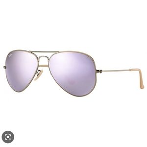 Ray-Ban purple, mirrored aviator sunglasses
